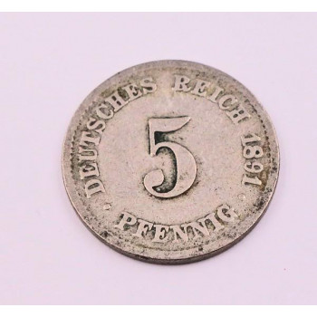 *Coin Münze 5 Pfennig 1891...